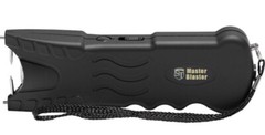 MASTER BLASTER POLICE Stun Gun Self Defense Black Rechargeable w/LED & HOLSTER