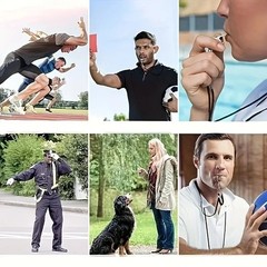 Loud Stainless Steel Sports Whistle with Black Lanyard – Safety Coach Whistle