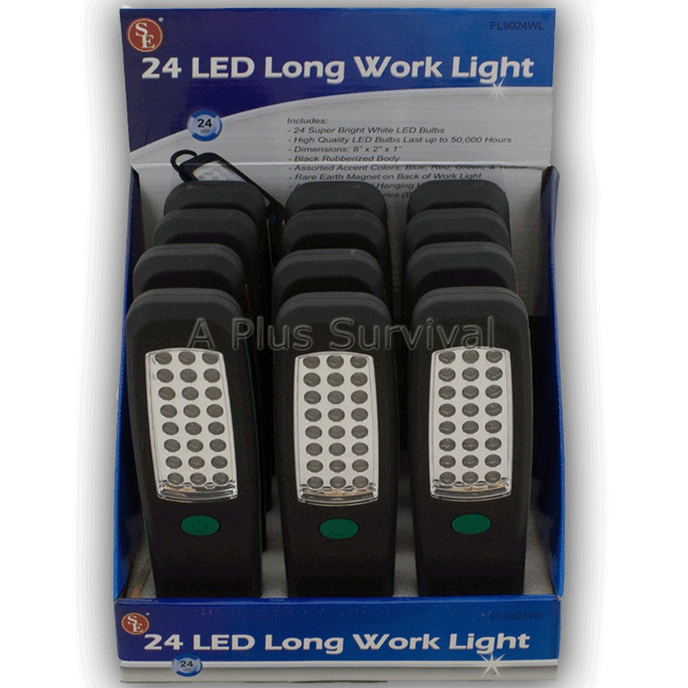Lot of 12 – 24 LED Emergency Camping Survival Worklight Hanger Hook Magnet