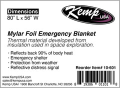 Kemp USA emergency mylar blanket pack of 25, lightweight survival gear