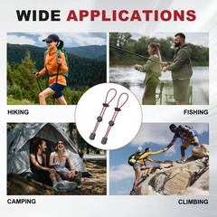 Climbing Stick Holder, Backpack Hiking Pole Ropes 8 Inch & 6 Pcs & Red