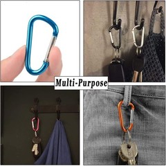 Aluminum Carabiner Clip, Carabeaner D Ring Shape,Spring Snap Key Chain Clip Hook