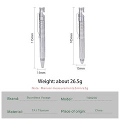 Titanium Pen 3-in-1 Multitool – Survival EDC Pen with Glass Breaker &
