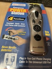 Ready America Emergency Power Station- Crank Power-No Batteries- 4 Functions NEW