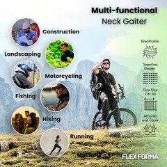 Flex Forma Cooling and Dust Blocking UPF Neck 25cm x 50cm (+/-1cm), Multi