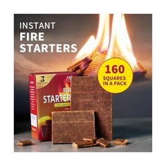 Fire Starters 160 Pcs for Campfire Fire Pit Wood Stove Waterproof Odorless