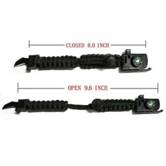 6 in 1 Adjustable Paracord Emergency Bracelet Fire Starter, Compass, USA Shipper