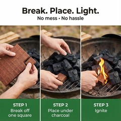 Natural Fire Starter Cubes: Premium Fire Starters Squares – Quick Ignition Od…