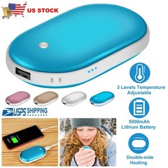 Portable Hand Warmer 5000mAh Power Bank Rechargeable Pocket Warmer Double-Sided