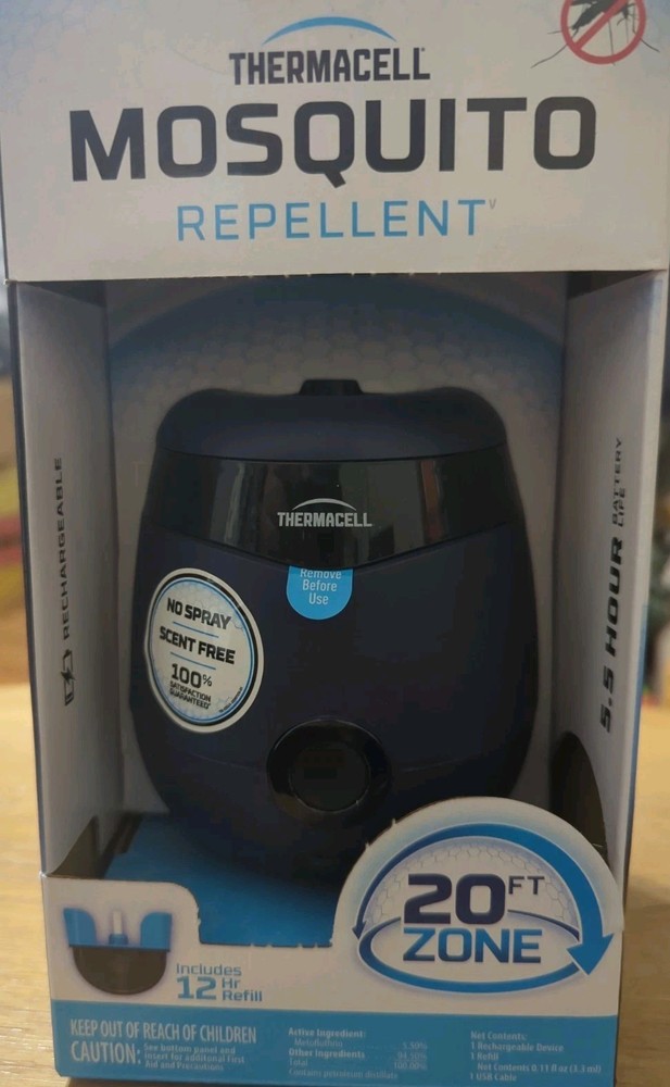 Thermacell Rechargeable Mosquito Repellent in «Midnight» 20 Ft Zone E Series NIB