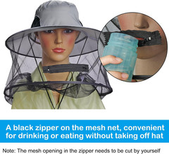 2 Pack Mosquito Head Net Hat Sun Hat Garden Bug Hat with Hidden Net Mesh for Out