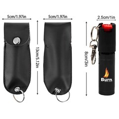 BURN Pepper Spray Keychain 0.5oz Self Defense In Black Holster – 2 Pack