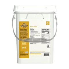 Augason Farms Pinto Beans 24lb Large Bucket Bulk Emergency Food Storage,30 Year