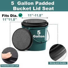 Wenqik 2 Pieces 5 Gallon Buckets Seat Bucket Lid Black Padded