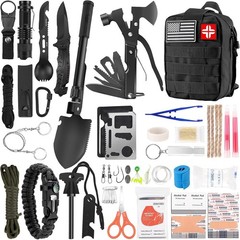 Survival Kit and First Aid Kit, 142Pcs Professional Survival Gear and Supplie…