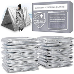 10-Pack Emergency Mylar Thermal Blankets, Compact and Insulated for Cold Weather
