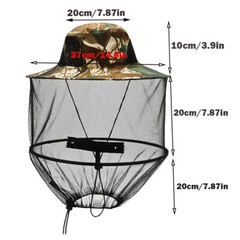 Anti-Mosquito Bug Bee Insect Head Net Hat Cap Sun Protect For Fishing Camping X