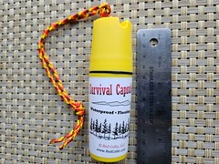 SURVIVAL KIT Capsule Water Resistant – Whistle, Ferro rod, windproof matches