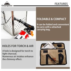 Portable Charcoal Chimney Starter Stainless Steel Mt18