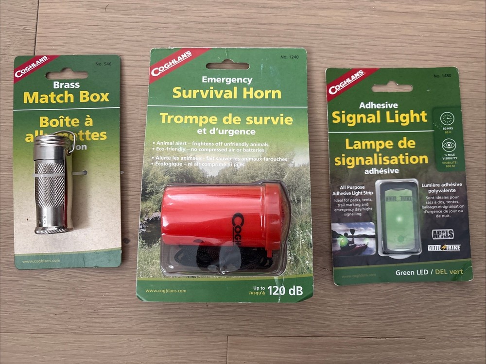 Camping Lot / Emergency Survival Lot – Survival Horn, Match Box, Signal Light