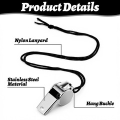 100 Pack Whistles Bulk Stainless Steel, Silver Referee Whistle with Lanyard M…
