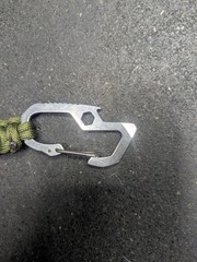 Green Paracord Keychain Lanyard Carabiner Flathead Screwdriver, 7mm Hex Head