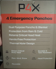 P4X Emergency Poncho Blanket 4 Pack Mylar Reusable Waterproof Windproof Orange