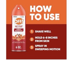 Off! 6 Ounce(s) Active Outdoor Spray – Sweat Resistant – New Sealed (2pk)