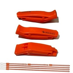 Emergency Safety Whistle with Lanyard, Loud Pea-Less Survival Orange-3 Pack