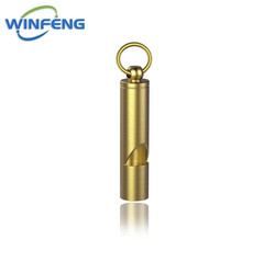 1pc Brass Survival Whistle: High Decibel Emergency Keychain for Outdoor Use