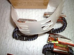 SecureLine Survival Bracelet Military Grade Paracord Large Black Gray Lot of 6