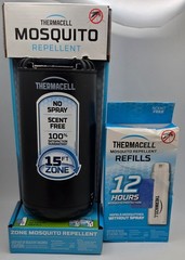 THERMACELL Patio Shield Mosquito Protection-Black & 12 Hour Refill-Brand New!