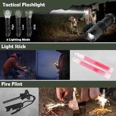 320 PCS Survival Kit, First Aid Gear for Men Dad, Camping Hiking Car Home