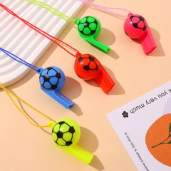 5Pcs Mini Whistle Plastic With Rope Kid Football Soccer Outdoor Whistle Gifts