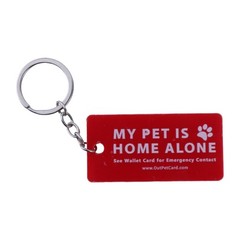 Pet Emergency Wallet Card Pet are Home Alone Alert Keychain