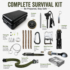 17-in-1 Emergency Survival Kit Camping Hiking Tools Hard Case Outdoor Gear