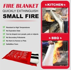 Emergency Survival Fiberglass Fire Blanket Shelter Safety Cover 39 x 39 in