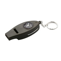 4in1 Outdoor Survival Keychain Compass Thermometer Magnifier Emergency Whistle