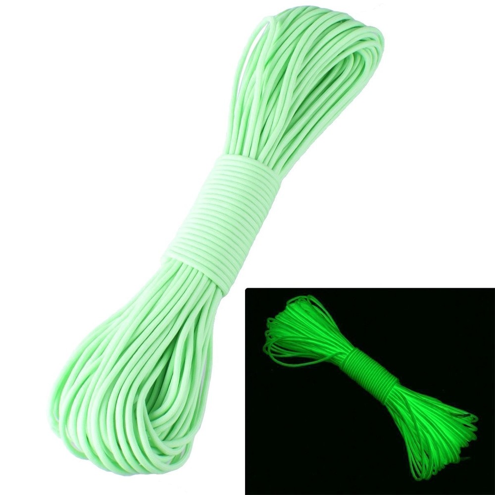 Zjchao 9 Strand 550 Luminous In The Dark Paracord Parachute Cord Green 100Ft