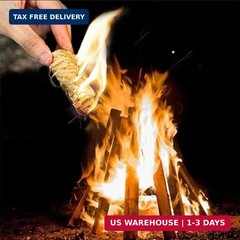 Ember Echo Natural Wood Wax Roll,Wood Wool Firelighter, 40pcs Fire Starter- Wate