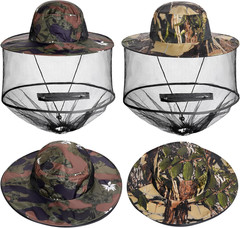 2 Pack Mosquito Head Net Hat Sun Hat Garden Bug Hat with Hidden Net Mesh for Out