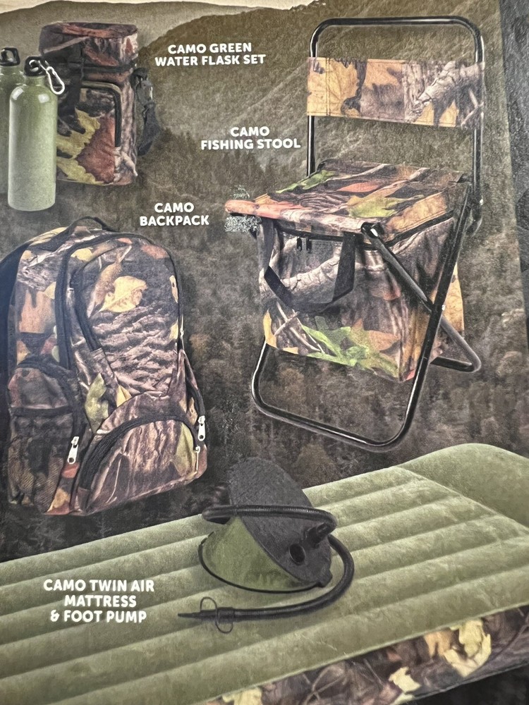 Camouflage Camp Set. Set of 7. Brand new in original packaging