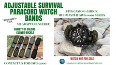 Casio G-Shock Mudmaster GWG-1000 Series Adjustable Paracord Survival Band Colors