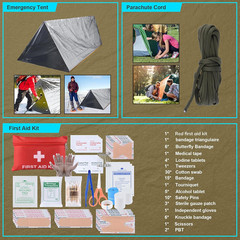 Survival Kit, Gifts for Christmas Men, Women, 251Pcs Emergency Survival Gear and