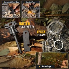 Camping Fishing Survival Kit 14 in 1 Emergency Tools Gifts for Men Dads Him