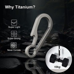 Key Chain Clip Titanium Carabiner Keychain Quick Release Carabiner for Keys T…
