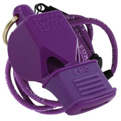 Fox 40 Classic CMG Safety 3-Chamber Pealess Whistle + Lanyard, Purple