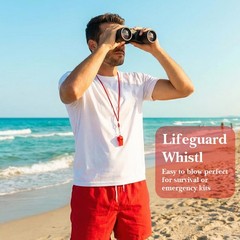 MAQUITA 60 Pcs Whistles Bulk with Lanyard Sports Loud Crisp Sound Red, Red