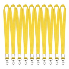 10Pcs 16.9″ Polyester Flat Lanyard with Lobster Clasp for Keys, Yellow
