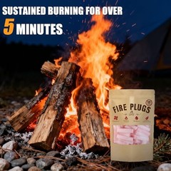 60 Pack Waterproof Fire Starters with 5+ Minute Burn for Camping, Emergency,